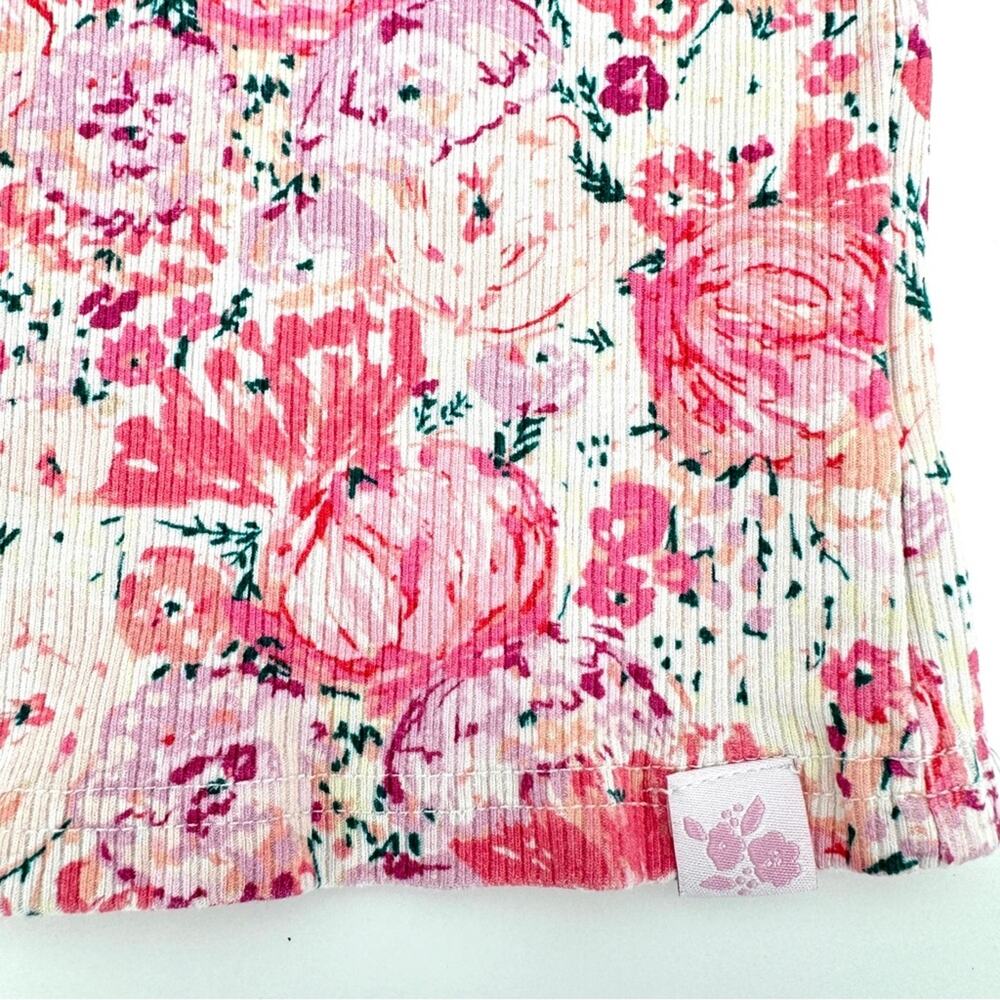 Sweethoney Floral Ribbed Short Sleeve Shirt Top 6 Y - Picture 3 of 6